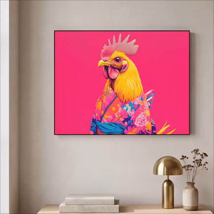 Art Frame - Haan - Kleurrijk - Kimono - Roze — 5