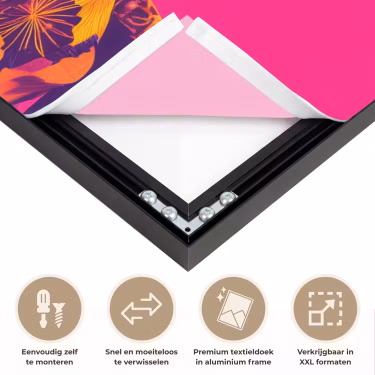 Art Frame - Hagedis - Bloemen - Roze - Kimono — 4