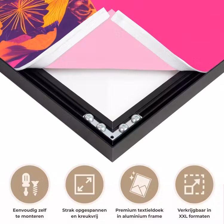 Art Frame - Hagedis - Bloemen - Roze - Kimono — 8