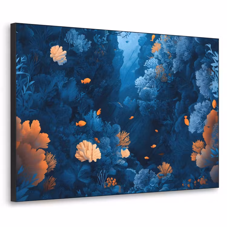 Art Frame - Koraalrif - Vissen - Oceaan - Blauw — 1
