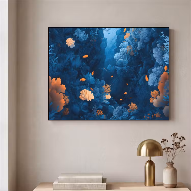 Art Frame - Koraalrif - Vissen - Oceaan - Blauw — 5