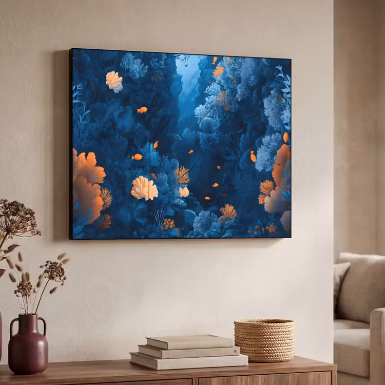 Art Frame - Koraalrif - Vissen - Oceaan - Blauw — 7