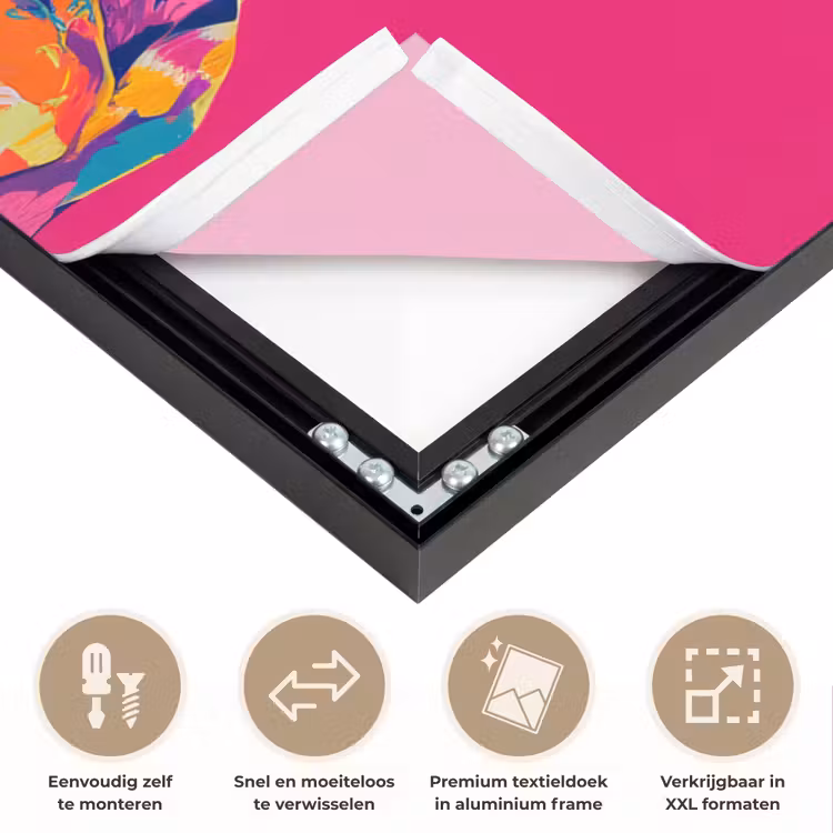 Art Frame - Lama - Kimono - Bloemenkrans - Felroze — 4