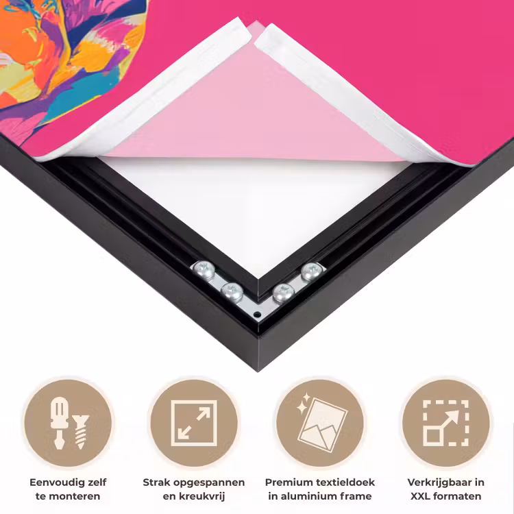 Art Frame - Lama - Kimono - Bloemenkrans - Felroze — 8