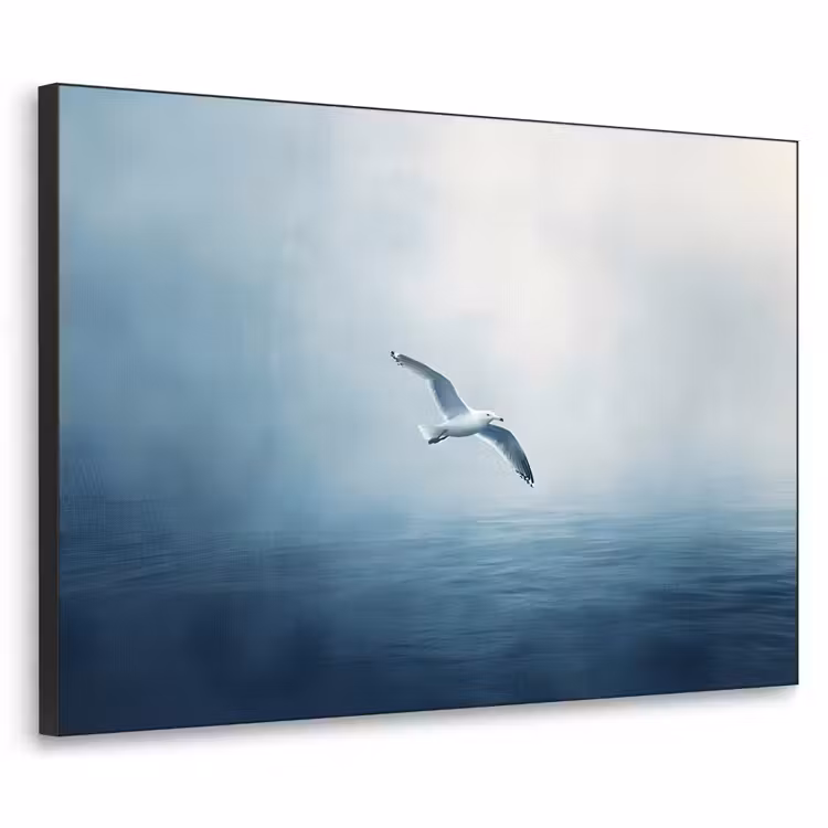 Art Frame - Meeuw - Wit - Zee - Mistig — 1