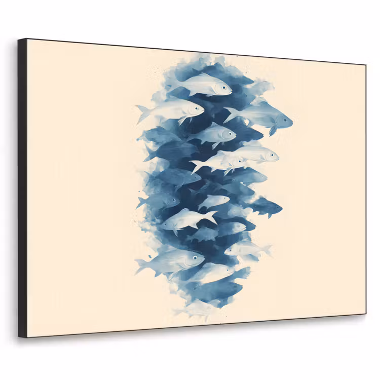 Art Frame - Vissen - Minimalistisch - Blauw — 1