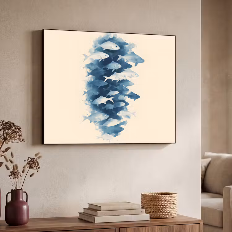 Art Frame - Vissen - Minimalistisch - Blauw — 7