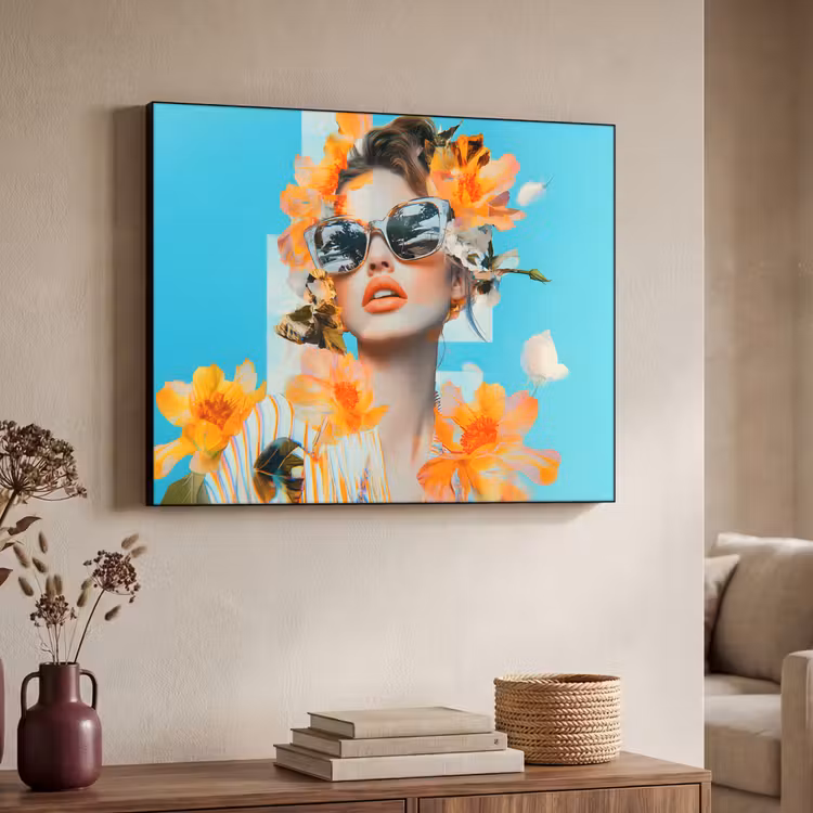Art Frame - Bloemen - Vrouw - Zonnebril - Blauw — 7