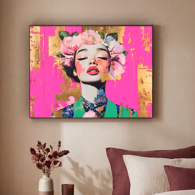 Art Frame - Bloemenkroon - Goud - Vrouw - Portret — 3