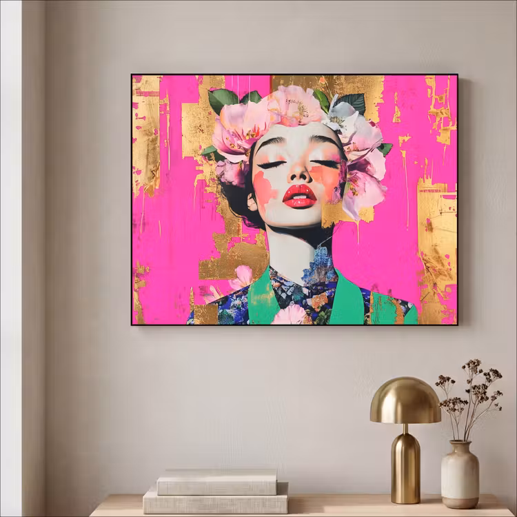 Art Frame - Bloemenkroon - Goud - Vrouw - Portret — 5