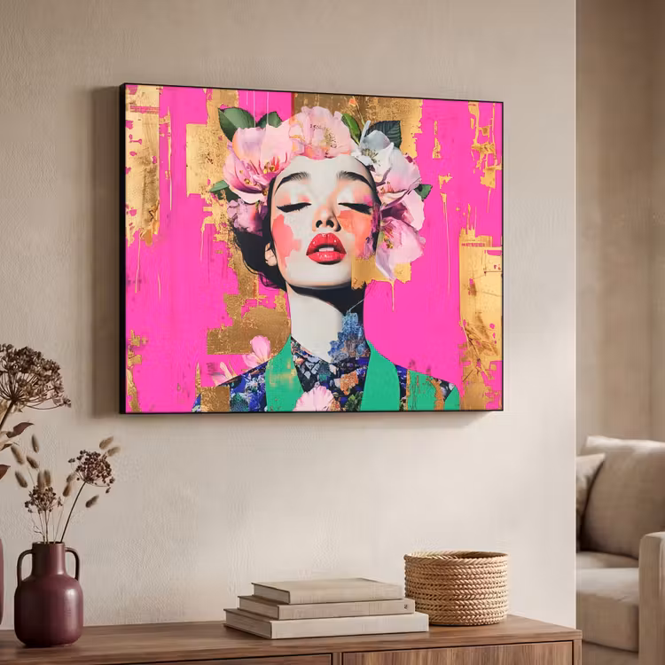 Art Frame - Bloemenkroon - Goud - Vrouw - Portret — 7