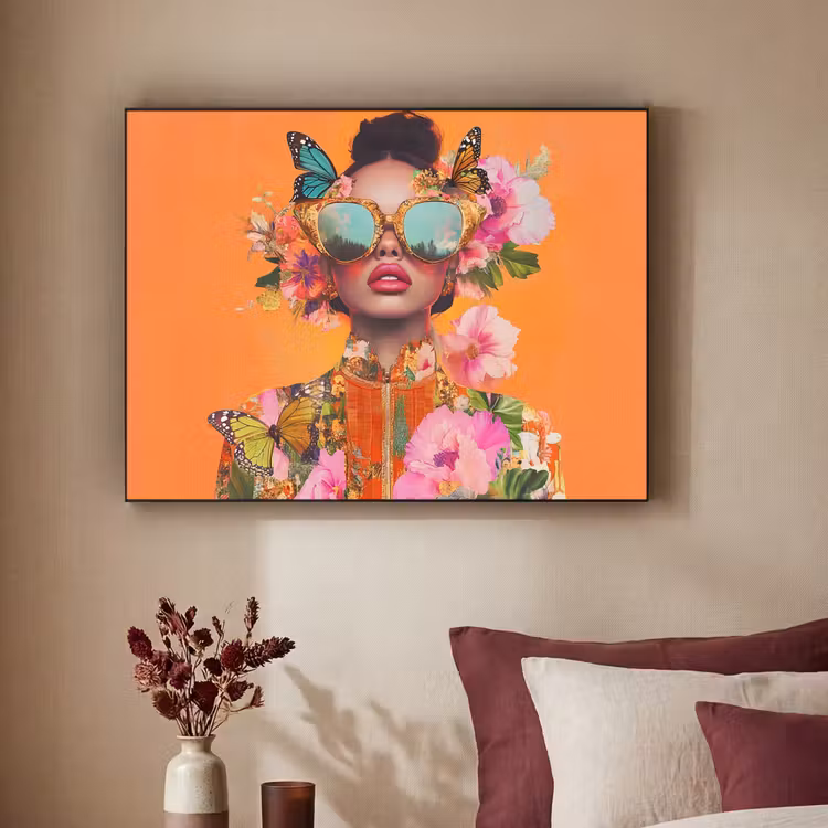 Art Frame - Vlinders - Vrouw - Zonnebril - Kleurrijk — 3