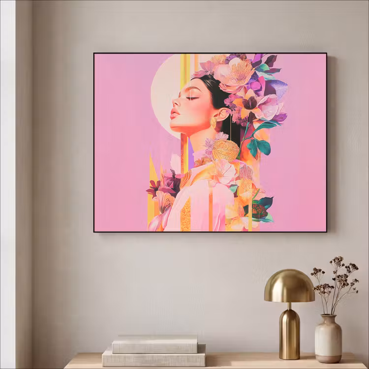 Art Frame - Vrouw - Bloemen - Paars - Abstract — 5