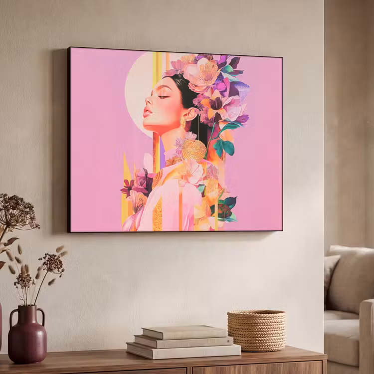 Art Frame - Vrouw - Bloemen - Paars - Abstract — 7