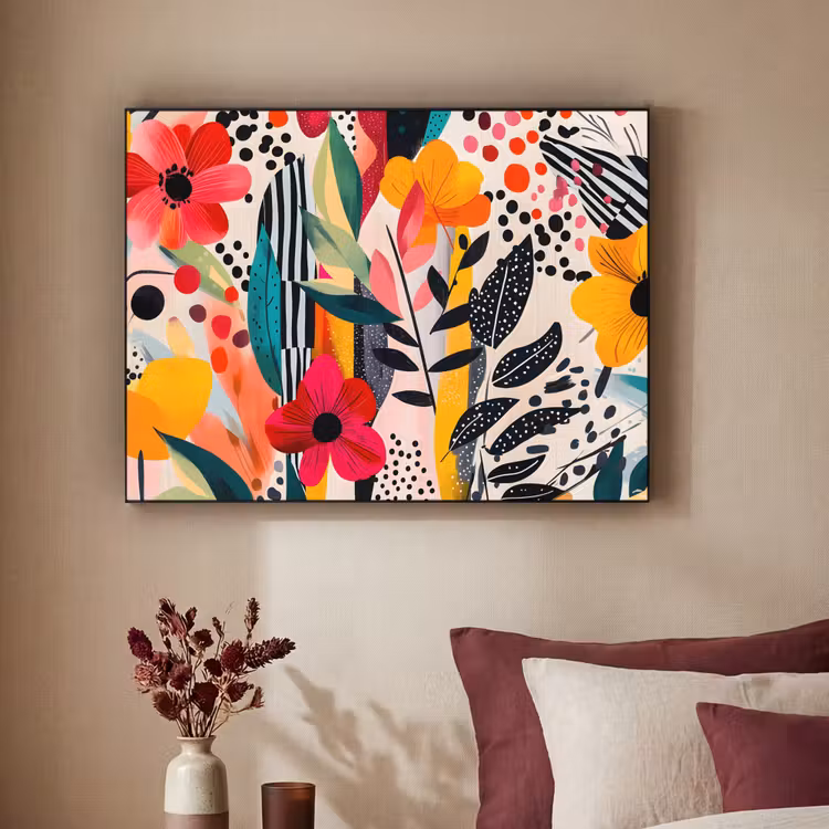 Art Frame - Bloemen - Bladeren - Abstract - Kleurrijk — 3