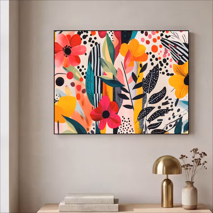 Art Frame - Bloemen - Bladeren - Abstract - Kleurrijk — 5