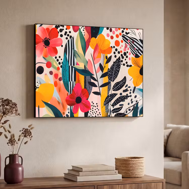 Art Frame - Bloemen - Bladeren - Abstract - Kleurrijk — 7