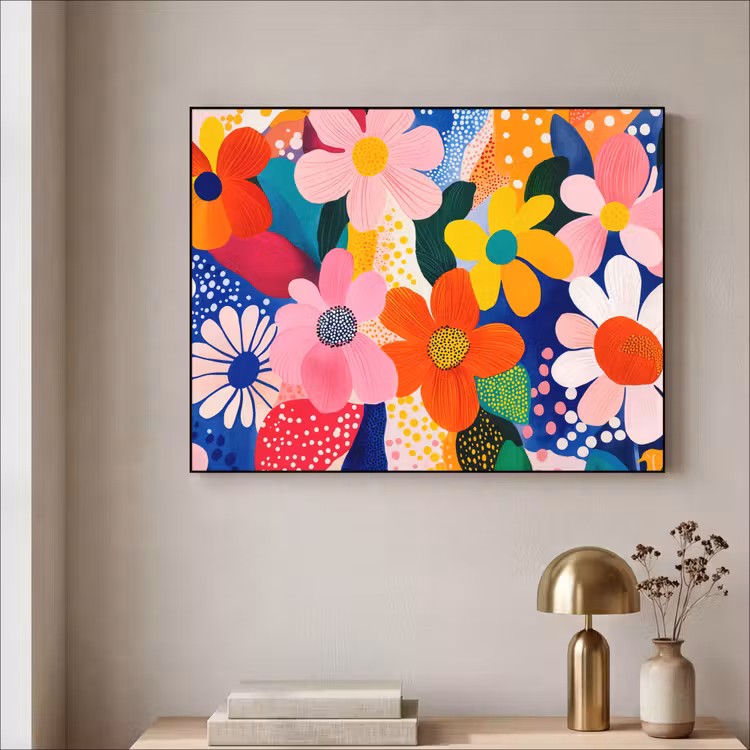Art Frame - Bloemen - Kleurrijk - Stippen — 5