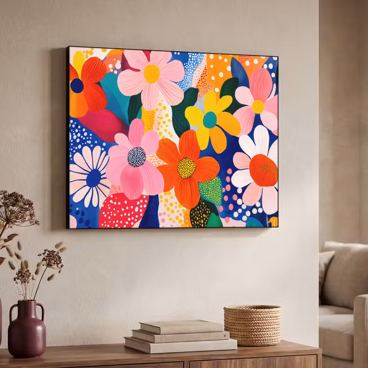Art Frame - Bloemen - Kleurrijk - Stippen — 7