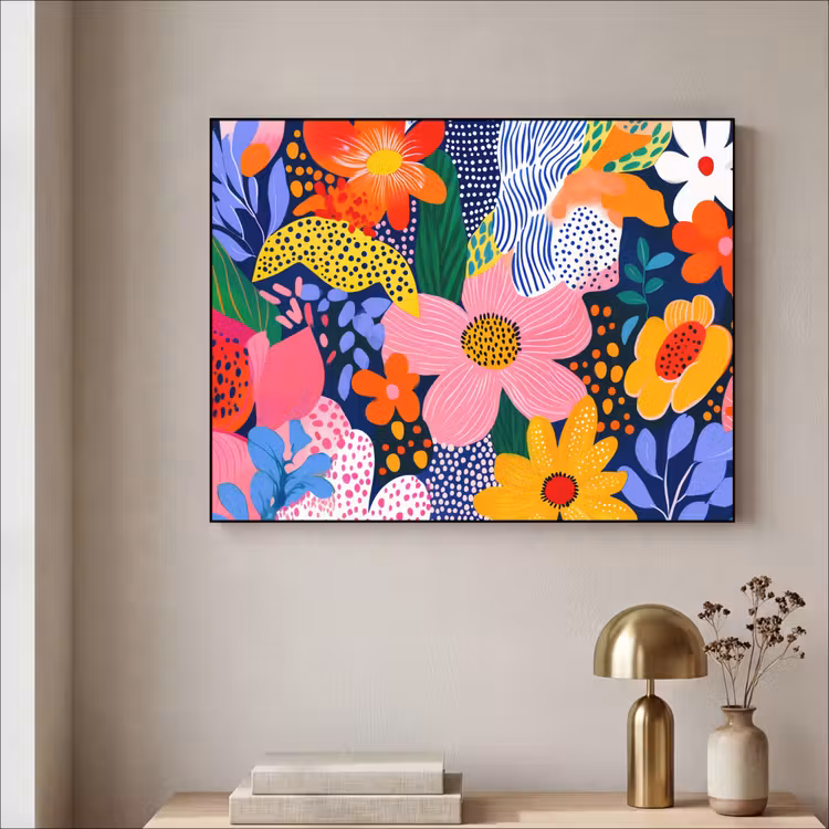 Art Frame - Kleurrijk - Bloemen - Abstract - Stippen — 5