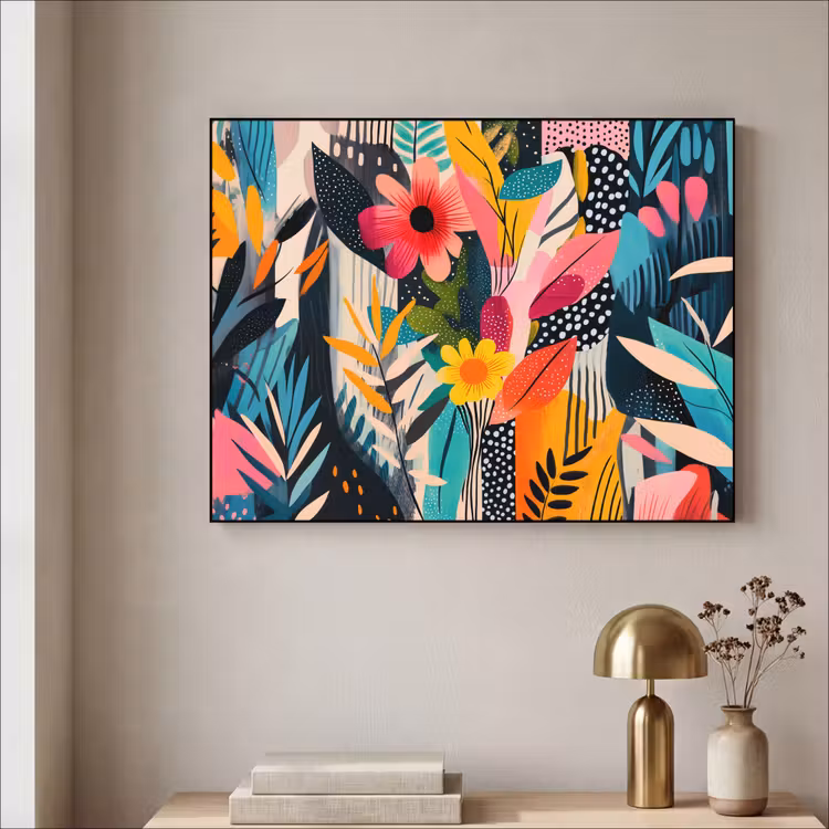 Art Frame - Schilderij - Abstract - Bloemen - Roze — 5