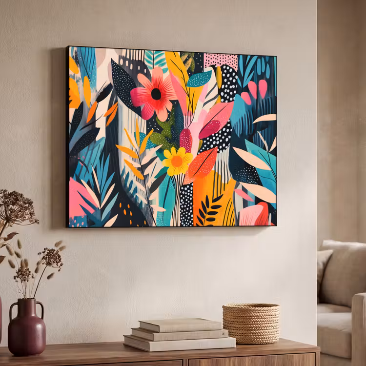 Art Frame - Schilderij - Abstract - Bloemen - Roze — 7