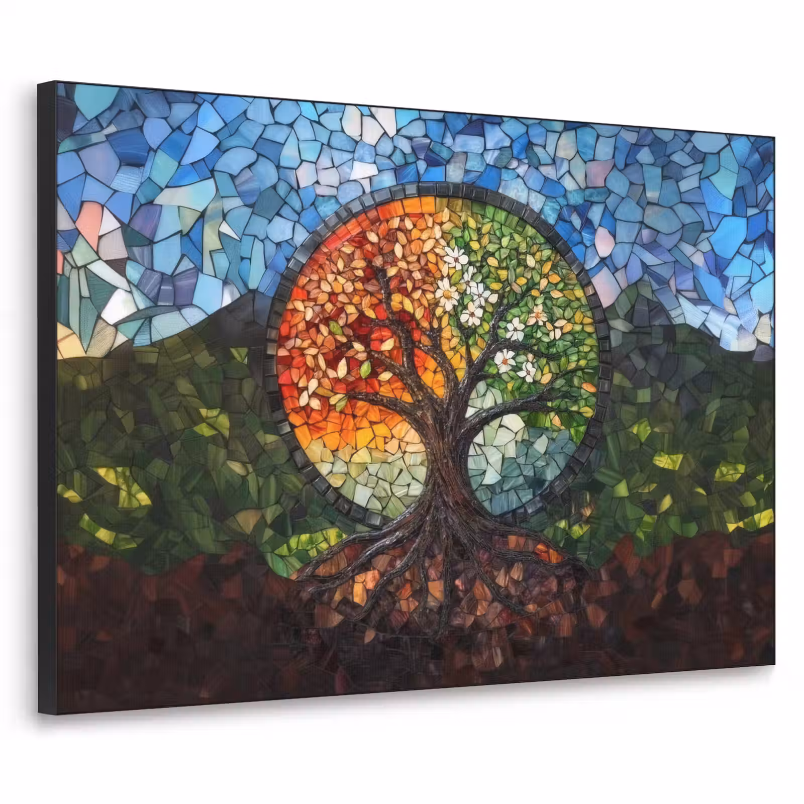 Art Frame - Boom - Seizoenen - Mozaïek - Bergen — 1