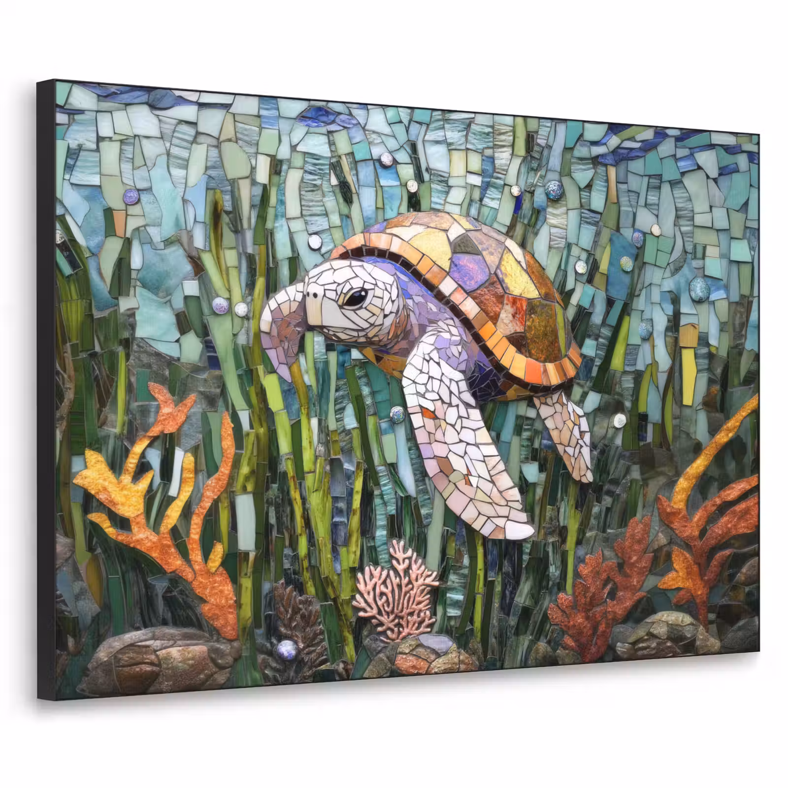 Art Frame - Schildpad - Zeewier - Mozaïek — 1