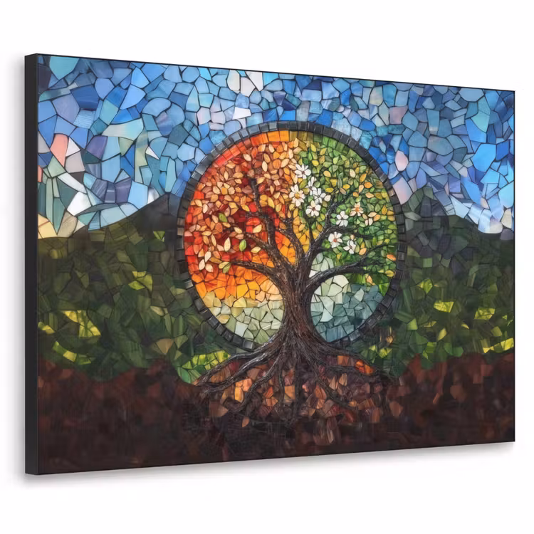 Art Frame - Boom - Seizoenen - Mozaïek - Bergen — 1