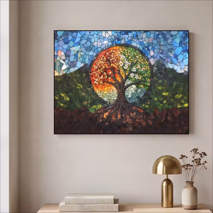 Art Frame - Boom - Seizoenen - Mozaïek - Bergen — 5