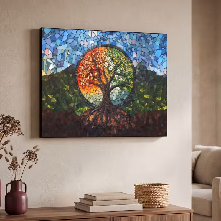 Art Frame - Boom - Seizoenen - Mozaïek - Bergen — 7