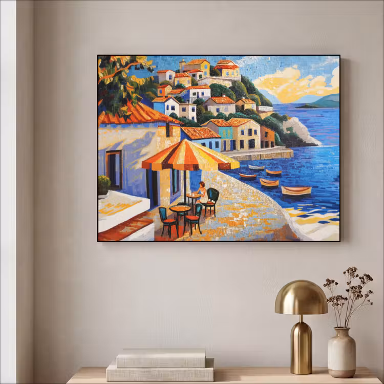 Art Frame - Kustdorp - Huisjes - Mozaïek - Zee — 5