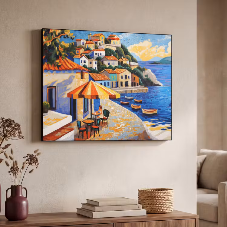 Art Frame - Kustdorp - Huisjes - Mozaïek - Zee — 7