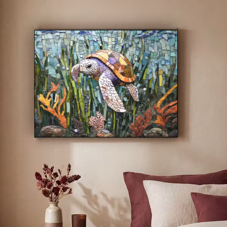 Art Frame - Schildpad - Zeewier - Mozaïek — 3