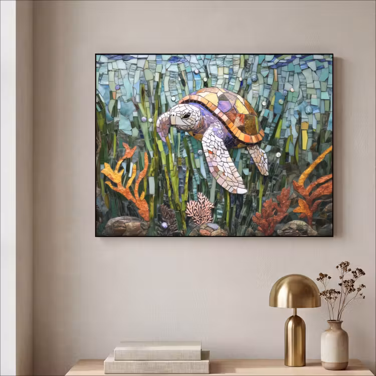 Art Frame - Schildpad - Zeewier - Mozaïek — 5