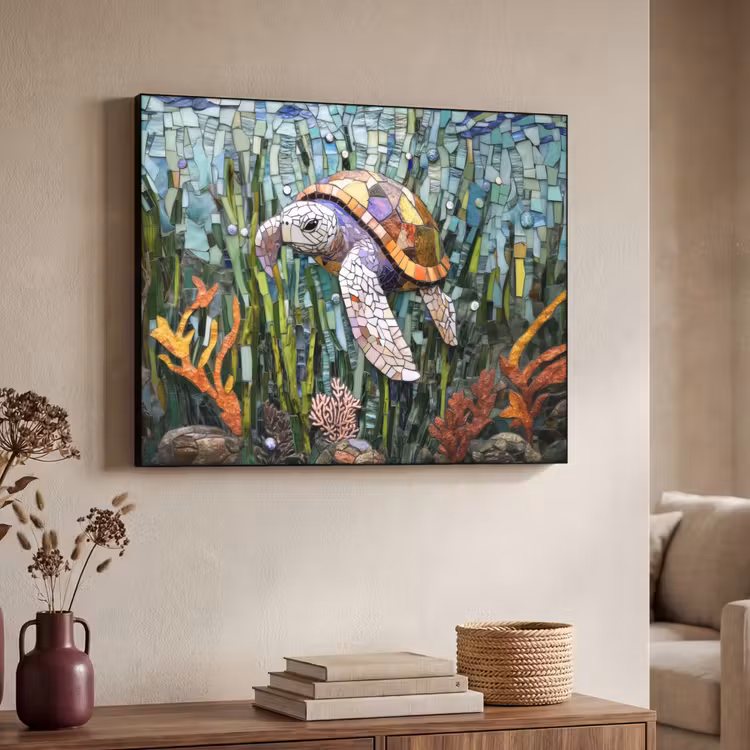 Art Frame - Schildpad - Zeewier - Mozaïek — 7