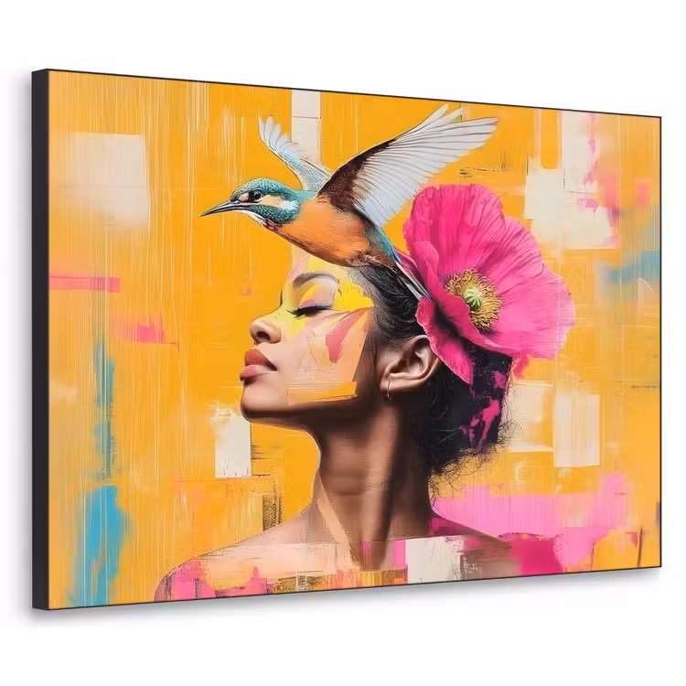 Art Frame - Vogel - Vrouw - Abstract - Bloem — 1
