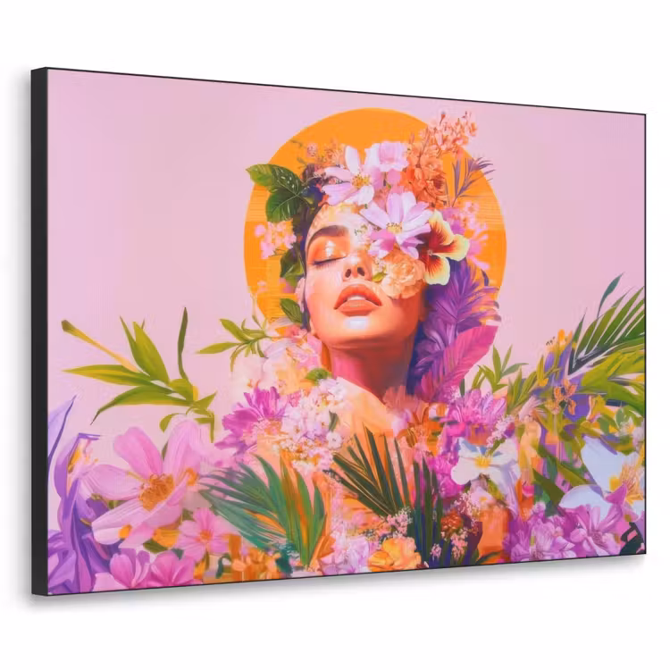 Art Frame - Vrouw - Abstract - Cirkel - Bloemen — 1
