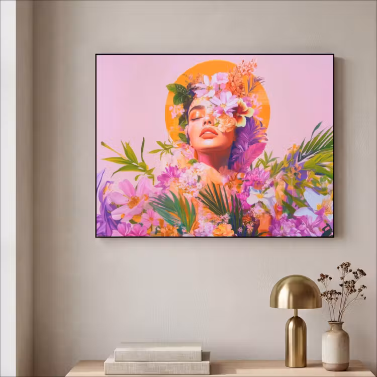 Art Frame - Vrouw - Abstract - Cirkel - Bloemen — 5