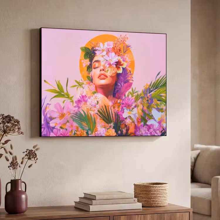 Art Frame - Vrouw - Abstract - Cirkel - Bloemen — 7