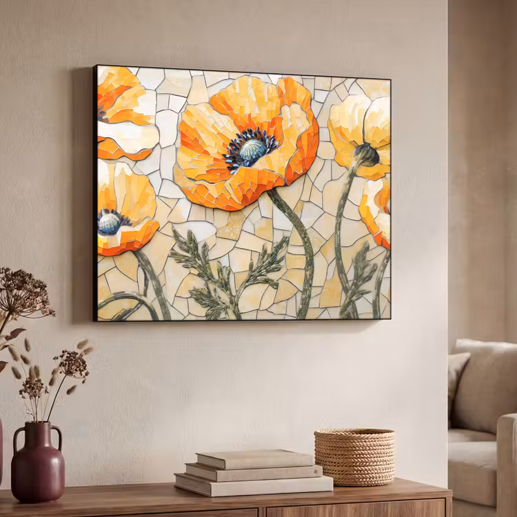 Art Frame - Klaprozen - Oranje - Mozaïek - Bladeren — 7