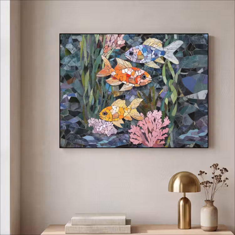 Art Frame - Vissen - Koraal - Zee - Mozaïek — 5