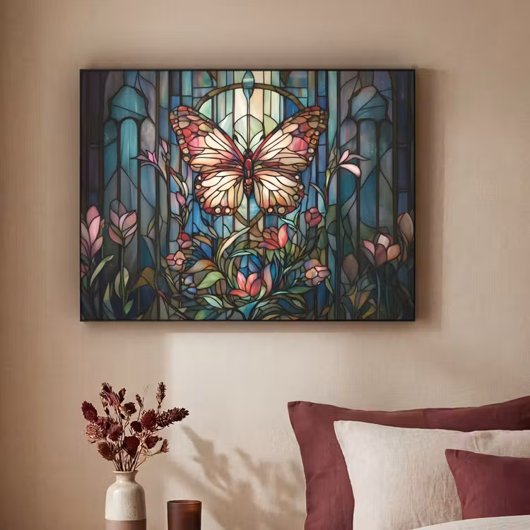 Art Frame - Vlinder - Roze - Bloemen - Bladeren — 3