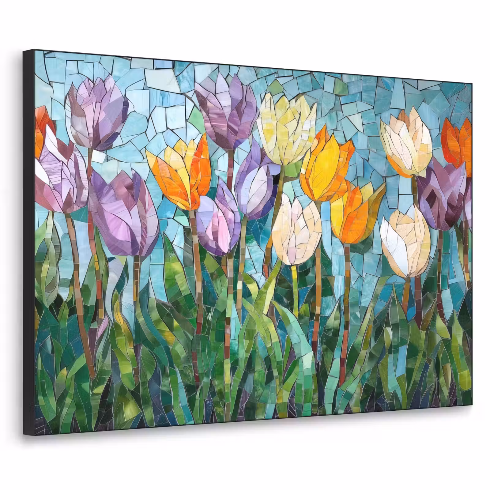 Art Frame - Mozaïek - Veld - Tulpen - Kleurrijk — 1