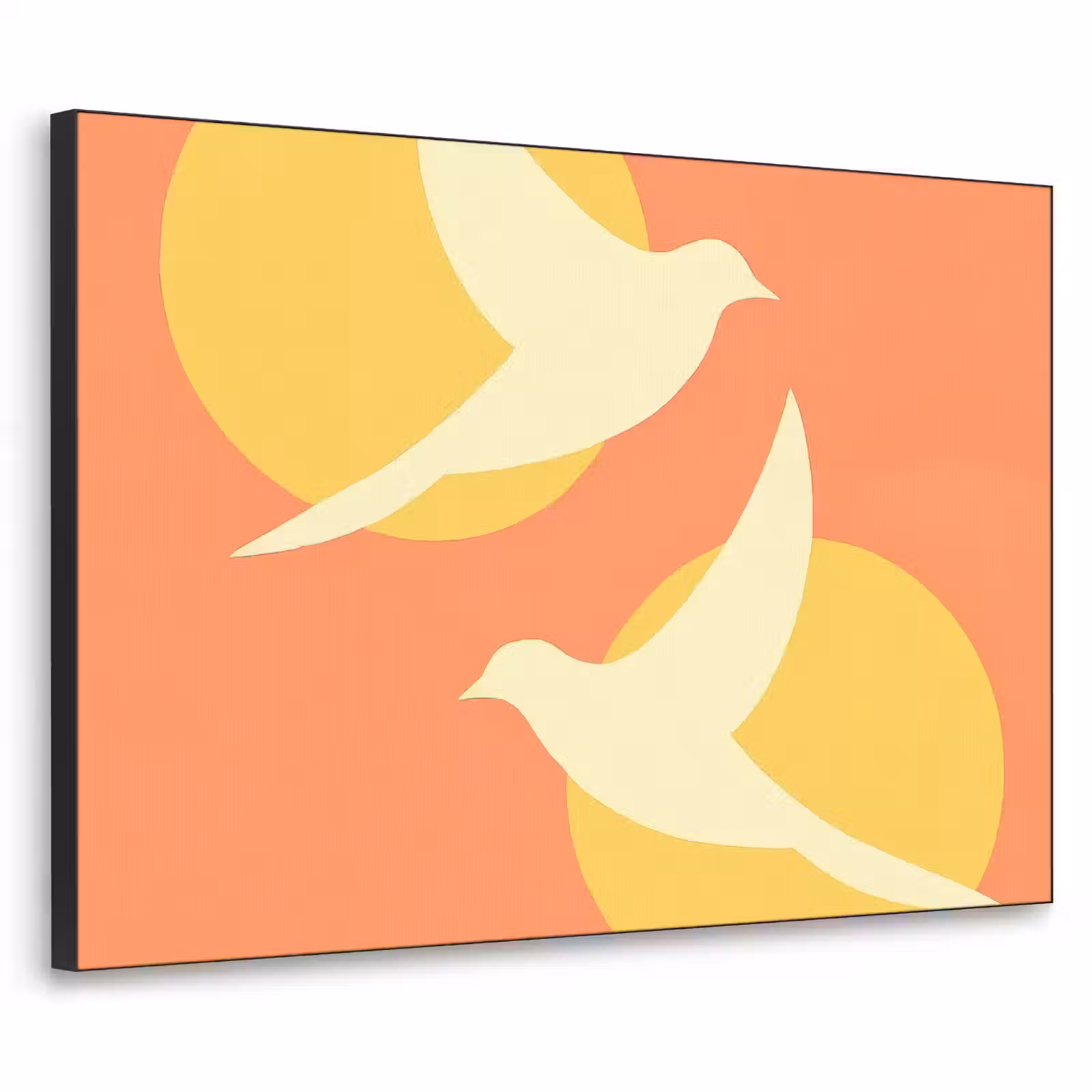 Art Frame - Vogels - Cirkels - Geel — 1