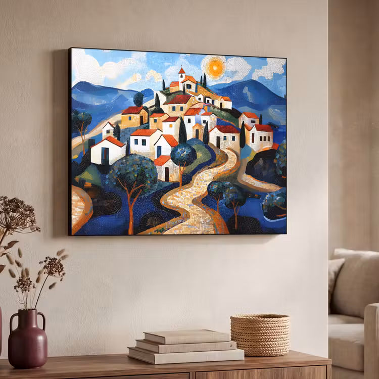 Art Frame - Dorp - Heuvelachtig - Zon - Mozaïek — 7