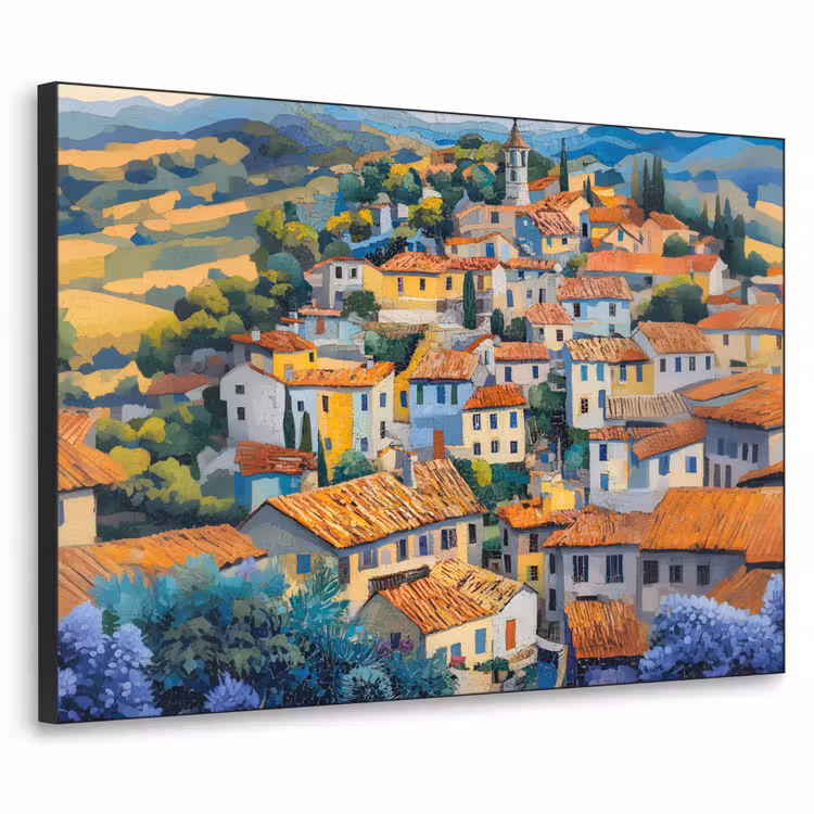 Art Frame - Dorp - Heuvels - Landschap - Bomen — 1