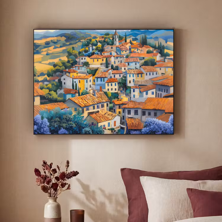 Art Frame - Dorp - Heuvels - Landschap - Bomen — 3