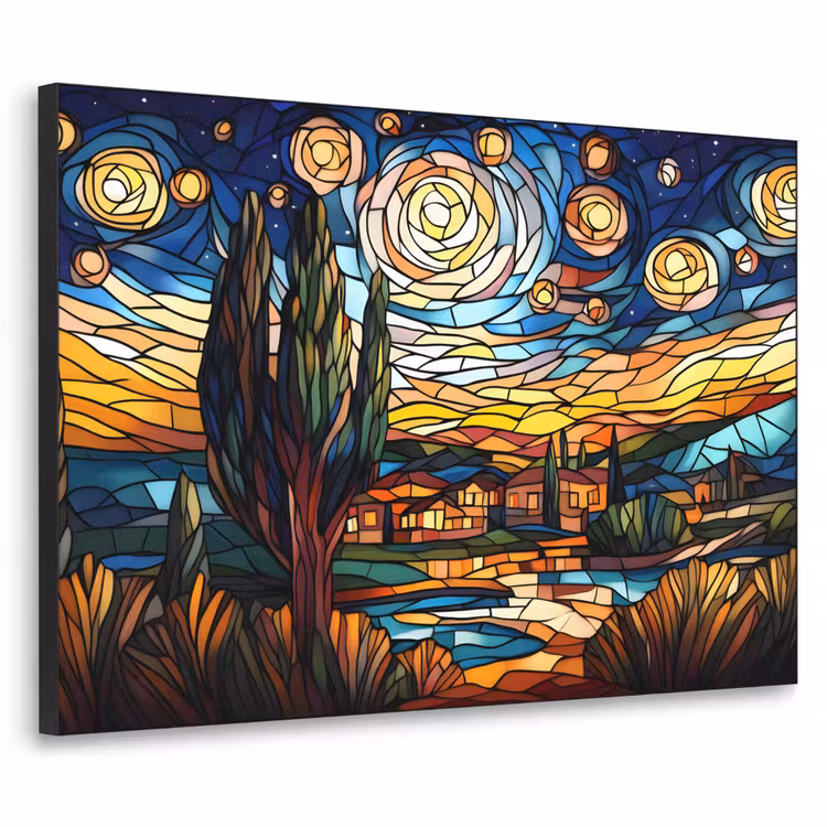 Art Frame - Hemel - Sterren - Mozaïek - Huizen — 1