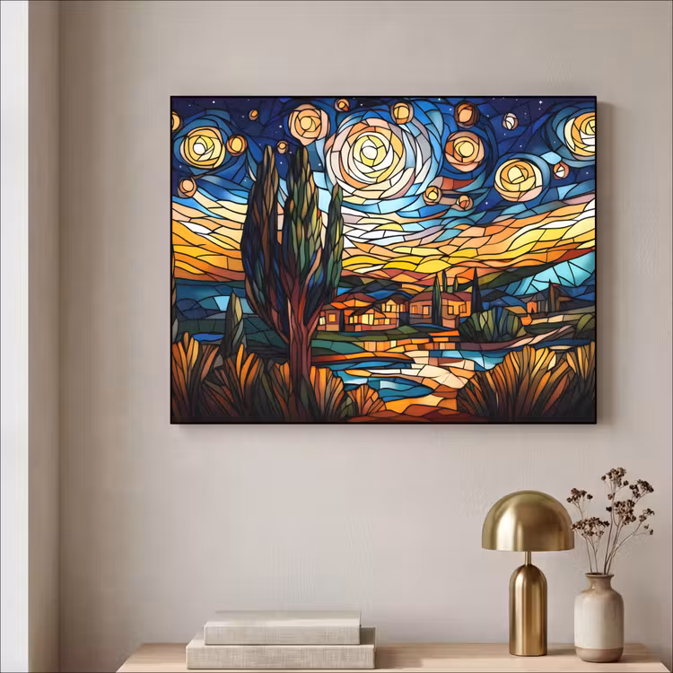 Art Frame - Hemel - Sterren - Mozaïek - Huizen — 5